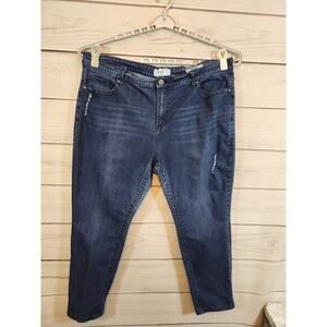 VGS Women's Blue Solid Stretch‎ Denim High Rise Ankle Skinny Jeans Size 24